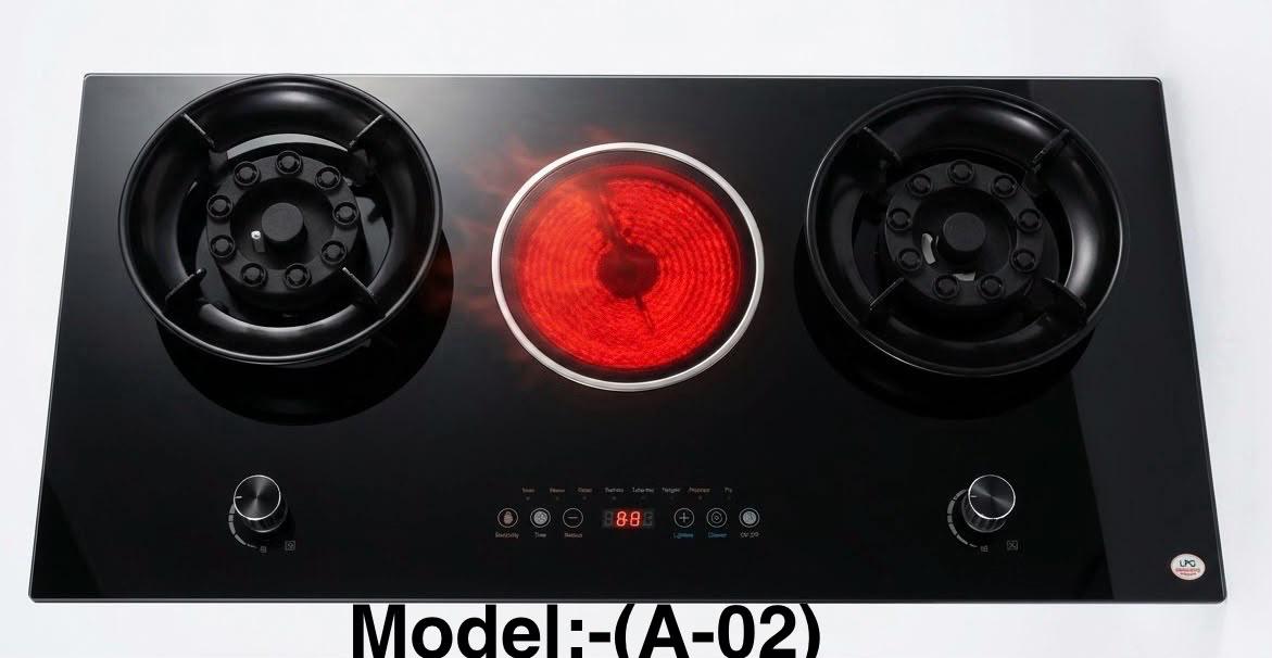 Hybrid infrared hob with digital timer panel
