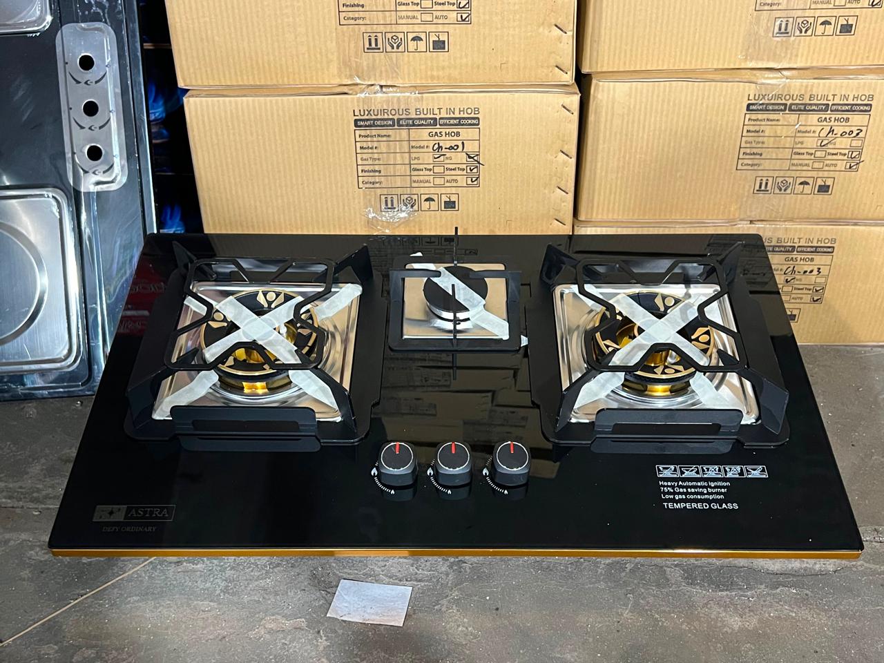 Black glass hob model P-606